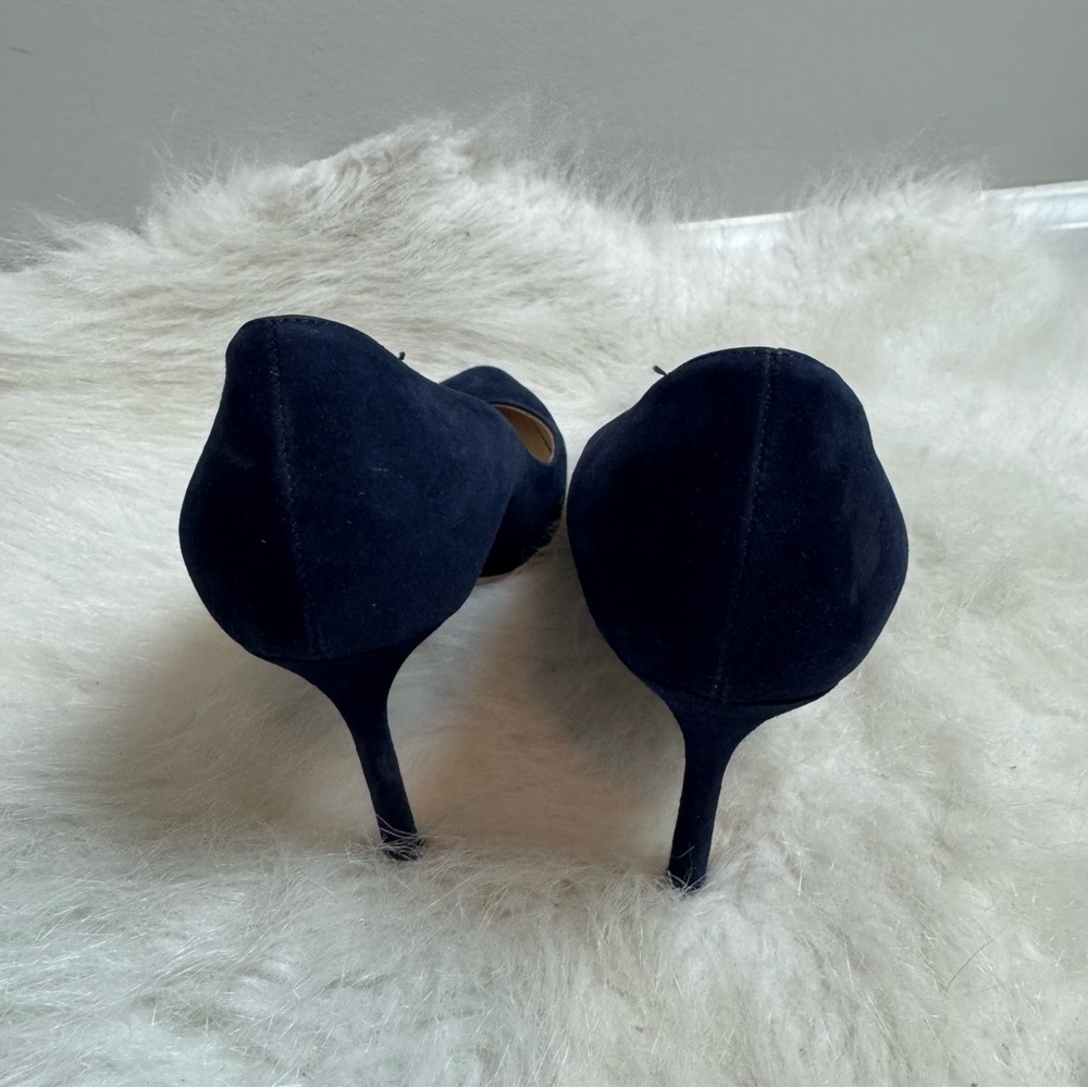 Jimmy Choo Navy Suede Romy 85 - Picture 5 of 10